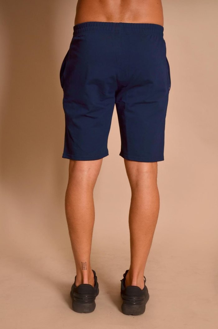 Памучни къси панталони в тъмно синьо произведени в България. Собствен бранд ZANI