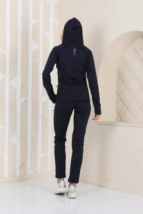 Черен дамски анцуг полиестер.