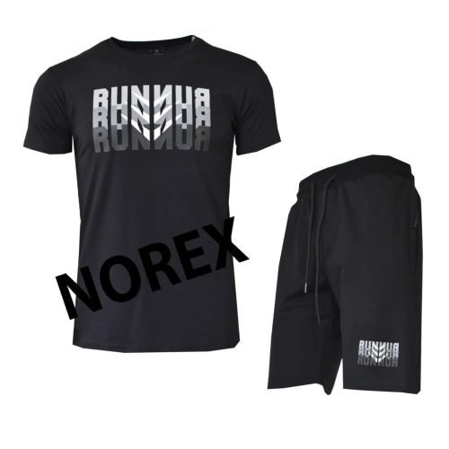 Комплект тениска и къси пантални в черно и сиво произведен в България!