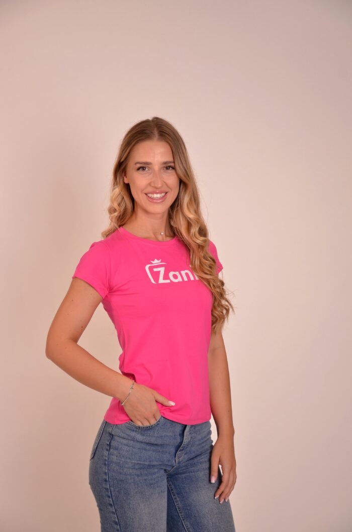Дамска цикламена тениска Zani от нова колекция 2024г. Българско производство.