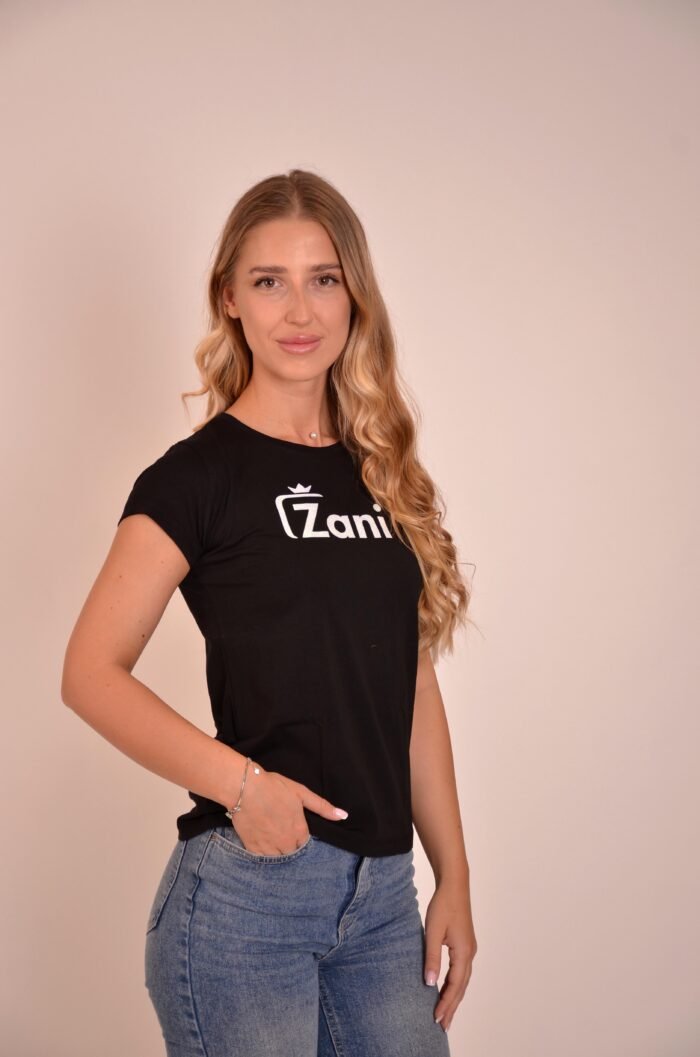 Черна тениска Zani от нова колекция. Българско производство.